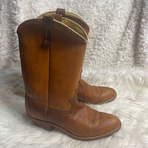 Vintage Dingo leather tan western cowboy Boots stitch accents SZ 10.5D main image 16